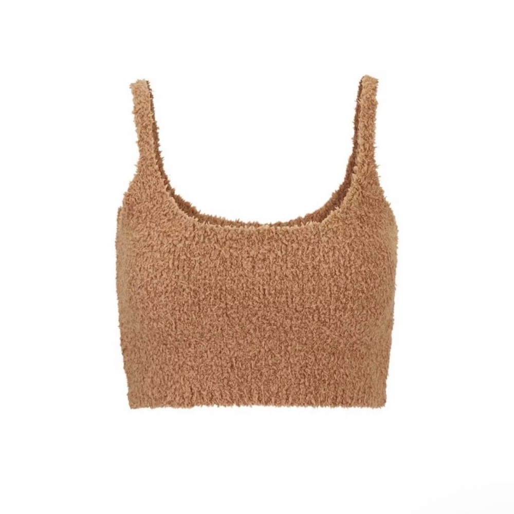 NWOT SKIMS Cozy Camel Fuzzy Knit Tank Top